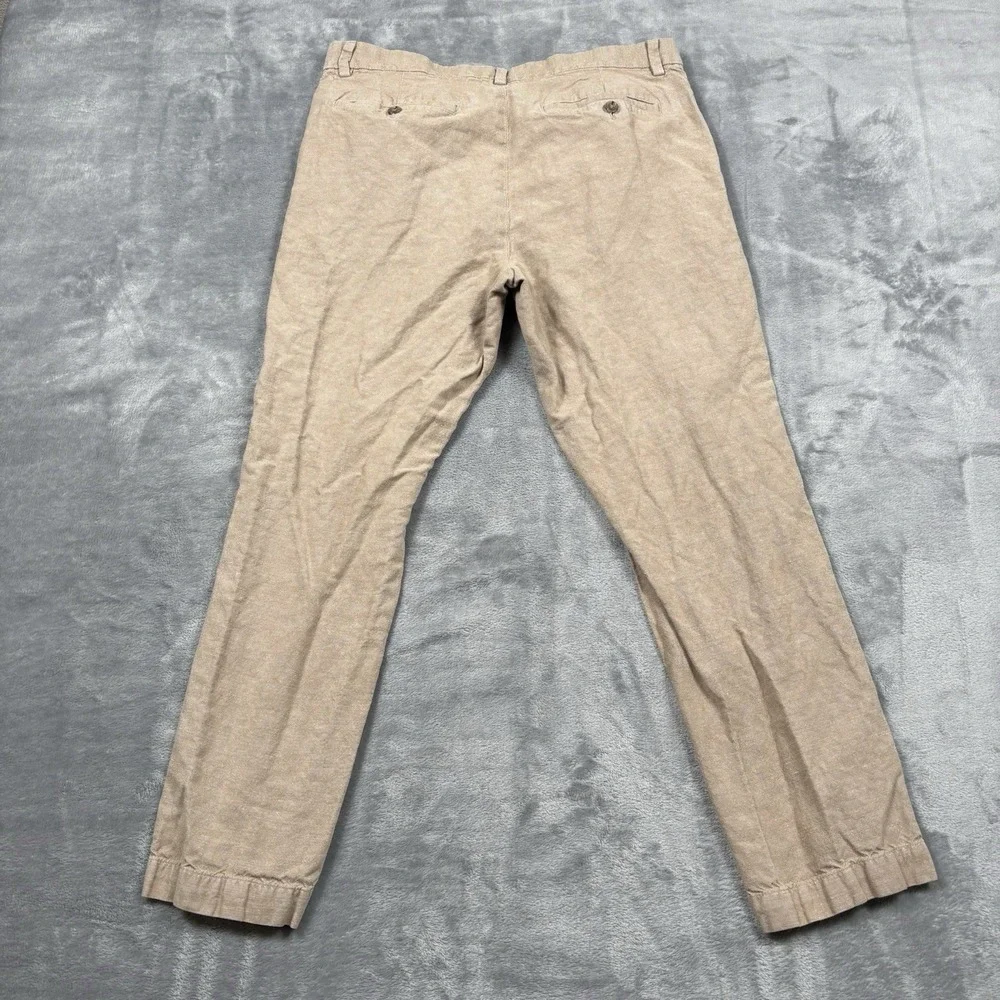 Banana Republic Linen Cotton Aiden Chino Pants Men's 34x27 Khaki Slim